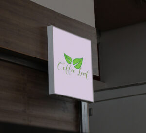 coffee-leaf Wall Mounted Sign Mockup - Copy